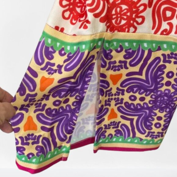 NEW Zara Satin Effect pyjama style Wide Leg Side Slit Pants in Orange, Sz S - Picture 9 of 16